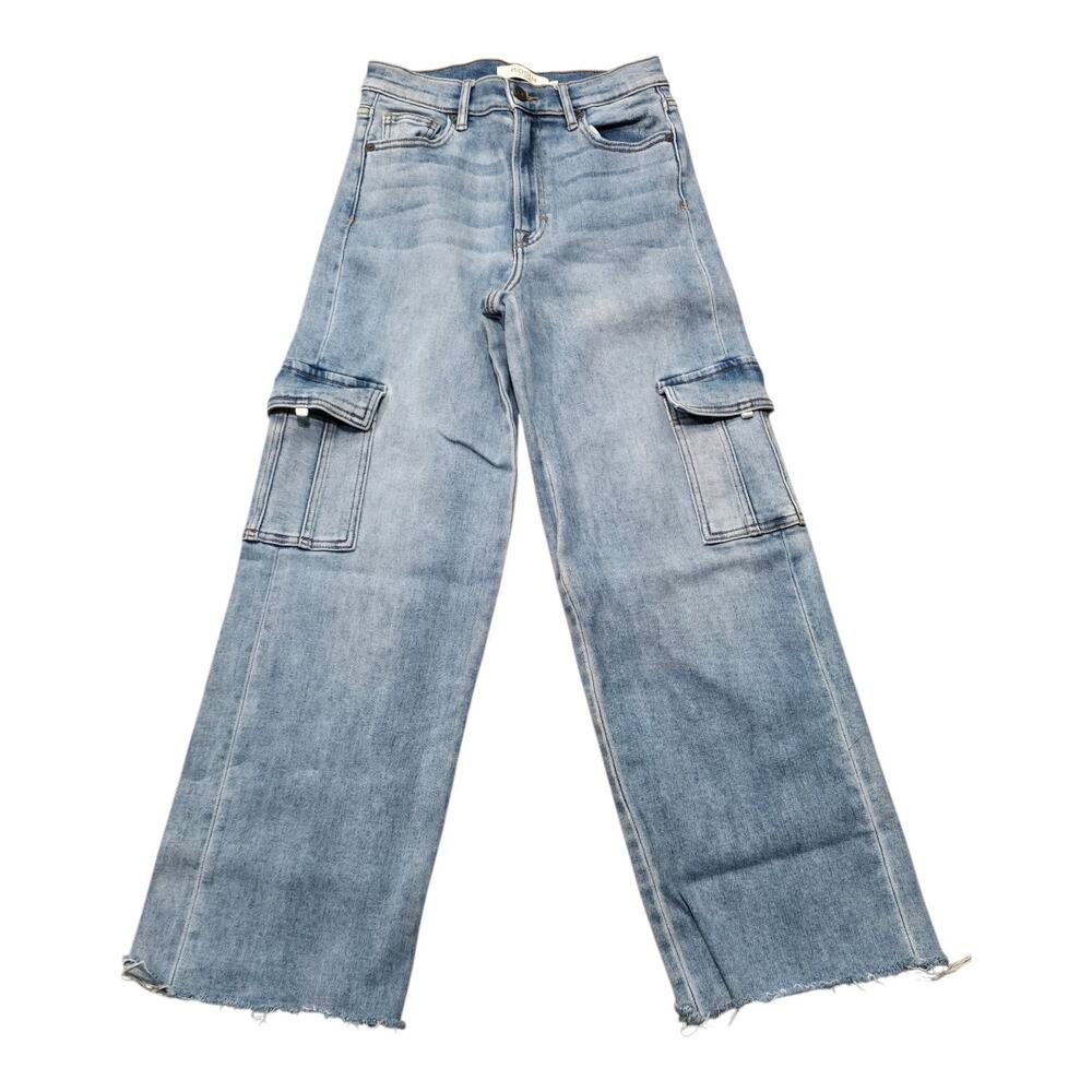 Hidden Los Angeles Light Wash Wide Leg Cargo Jeans